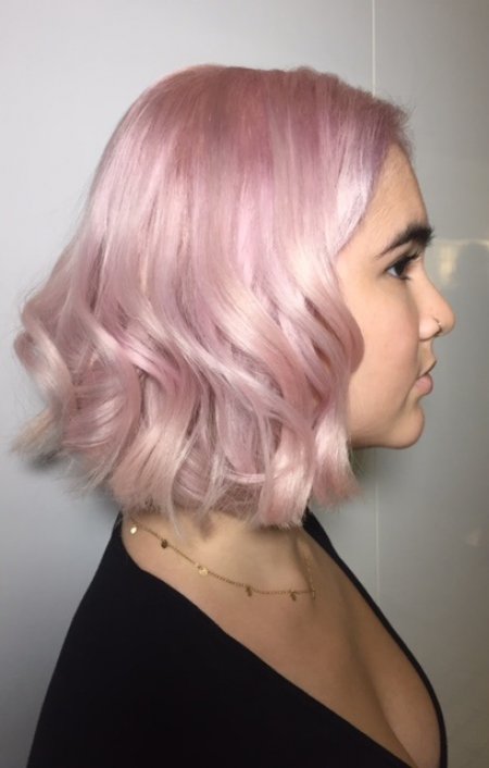 new colours Pravana is are at the klinik hairdressing London. Leyla used a baby pink to create this beautiful shade for her client!