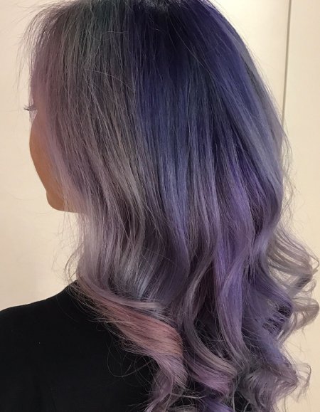 Hair being pre coloured and then hand painted into a colour melt by pravana, manic panic and Olaplex