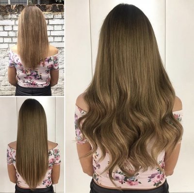 Short hair has been extended to long using the Easilocks system and all natural hair by Leyla at the klinik hairdressing London