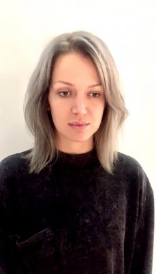 Our graduate stylist Nik has given this clients faded blonde a new lease of life by toning it with Schwarzkopf. Starting with a root shadow with dove, moving in to a slate grey and then silver on the tips. 