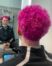 Pink hair on a guy 